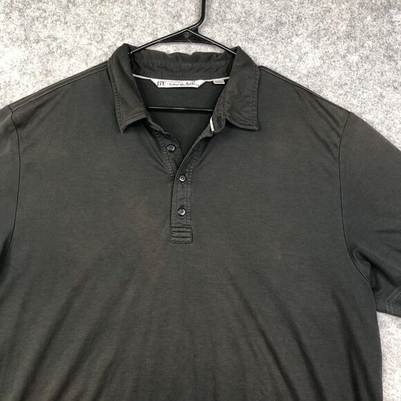 Travis Mathew Golf Polo Mens XXL Black Short Sleeve FADED Worn - Picture 6 of 11